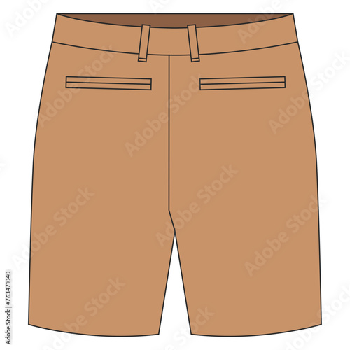 Mockup chino short pant back view
