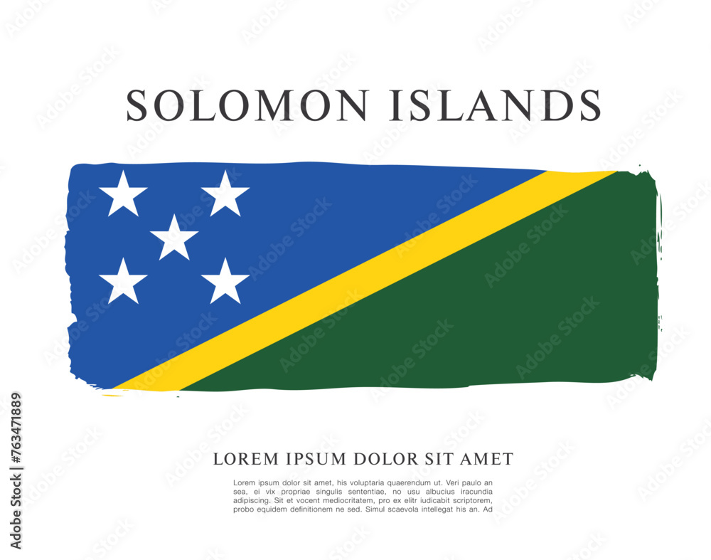 Fototapeta premium Flag of Solomon Islands vector illustration