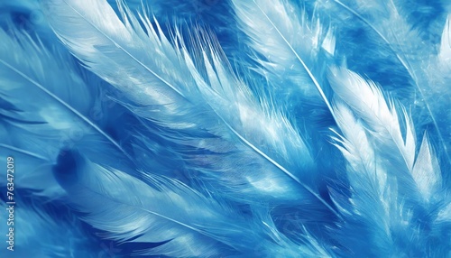 blue feather texture background detailed digital art of large bird feathers in vibrant blue shades