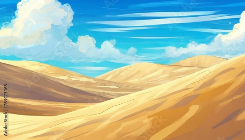 anime sand dunes desert background backdrop illustration sands blue skies wild west backdrop generated