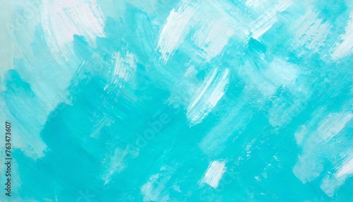 abstract oil painting background texture blue turquoise and white brush strokes on paper beautiful soft overlay