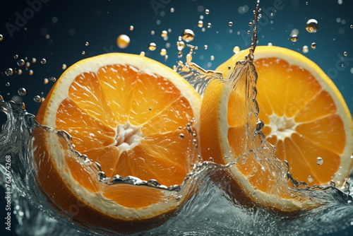 orange in water