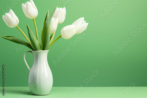 bouquet of tulips in vase