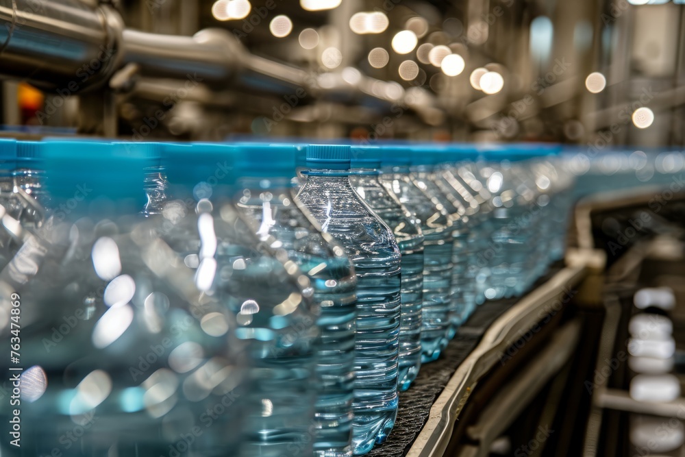 Production and bottling of clean and healthy water in a bottled water production plant. Conveyor with bottles.
Production and bottling of clean and healthy water in a bottled water production plant. Conveyor with bottles.