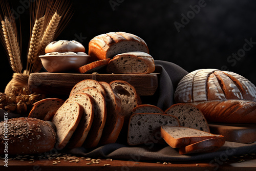 assortment of bread on wood table