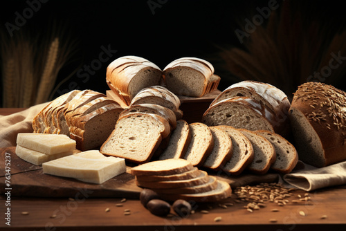 assortment of baked bread