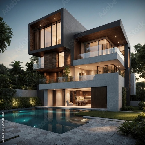 Discover sleek residential architecture exteriors featuring modern minimalist private houses