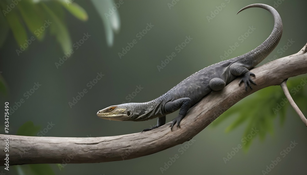 A Monitor Lizard With Its Tail Curled Around A Bra Upscaled 18 - obrazy, fototapety, plakaty 