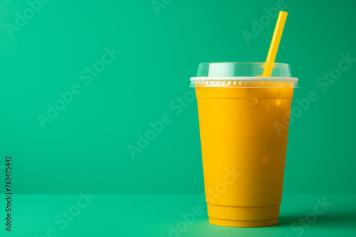 glass of orange juice with straw