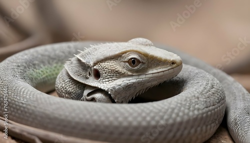 A Lizard With Its Tail Curled Up In A Coil Upscaled