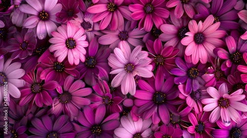 Abundance of Purple and Pink Flowers