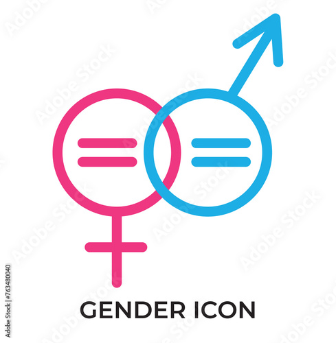 Gender symbol pink, blue and black icon. Female and male gender icon vector set. unisex illustration sign collection. Man and woman symbol on white background in eps 10.