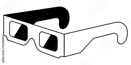 Eclipse glasses line icon isolated on white. Vector illustration