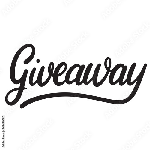 Giveaway text isolated on transparent background. Hand drawn vector art