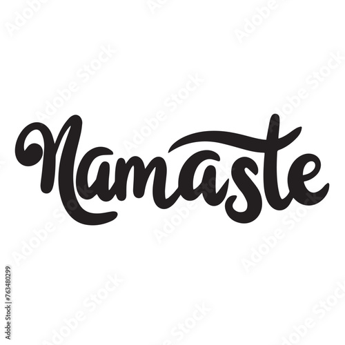 Namaste text isolated on transparent background. Hand drawn vector art