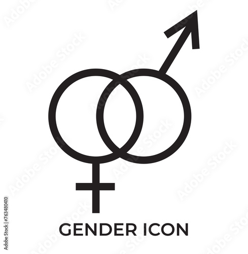 Gender symbol pink, blue and black icon. Female and male gender icon vector set. unisex illustration sign collection. Man and woman symbol on white background in eps 10.