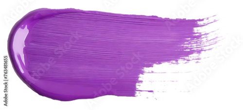 Purple paint brush stroke isolated on white background with clipping path