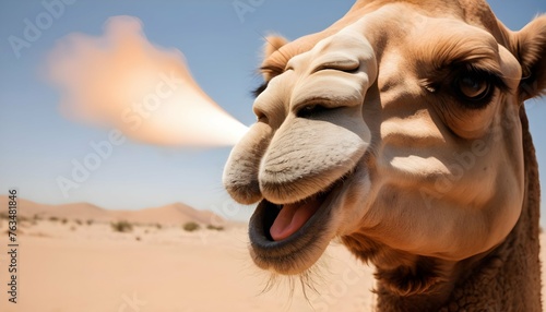 A Camels Nostrils Flaring As It Takes In The Dese Upscaled
