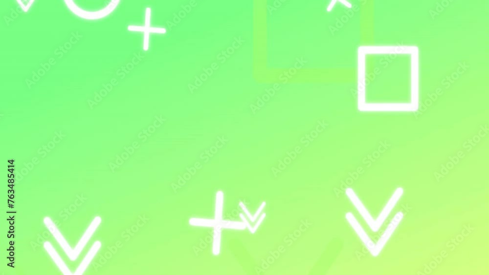 Animation of white shapes on green background Animation of white shapes on green background