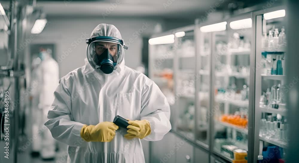Scientist with a ppe suit. Scientist with a ppe suit.
