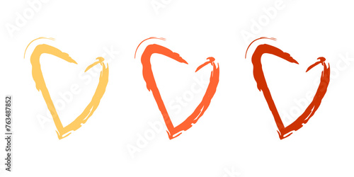 Heart icons isolated on white background for design posters, flyers, websites, apps. Vector graphics 