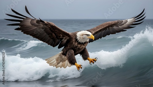 An Eagle With Its Wings Held Stiffly Soaring Grac Upscaled 3 1