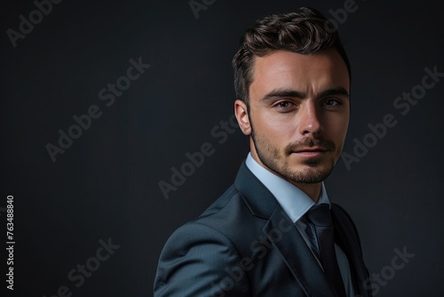 Portrait of an handsome confident business man in business suit 