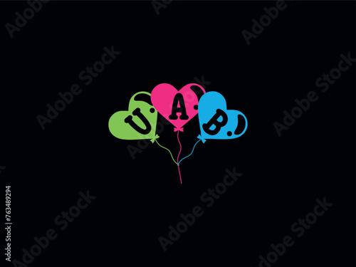 Love UAB Balloon Logo Letter Vector photo