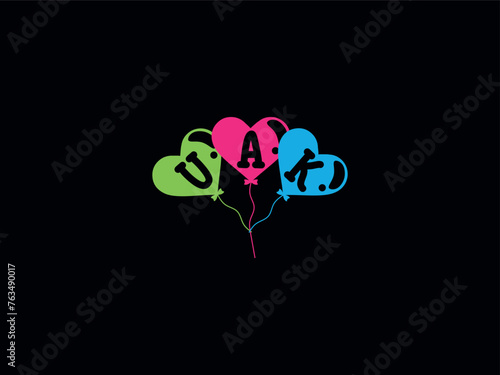 Love UAK Balloon Logo Letter Vector photo