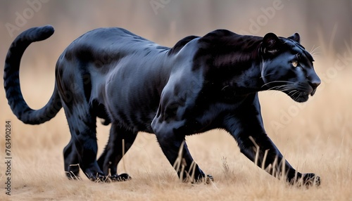 A Panther With Its Fur Rippling In The Wind On Th Upscaled 3