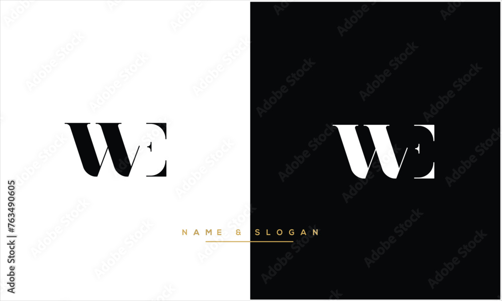 Obraz premium WE, EW, W,E Abstract letters Logo monogram