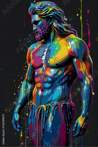 Oil painting male body illustration