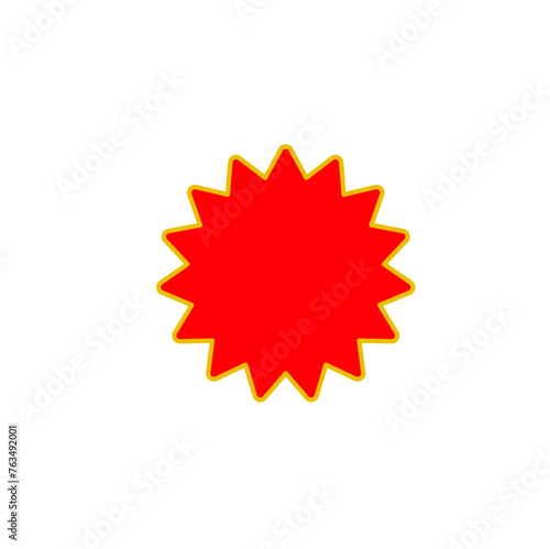 Set of vector red price tag icons. Special offer or shopping discount label. Retail paper sticker. Promotional sales badge. Vector illustration.
