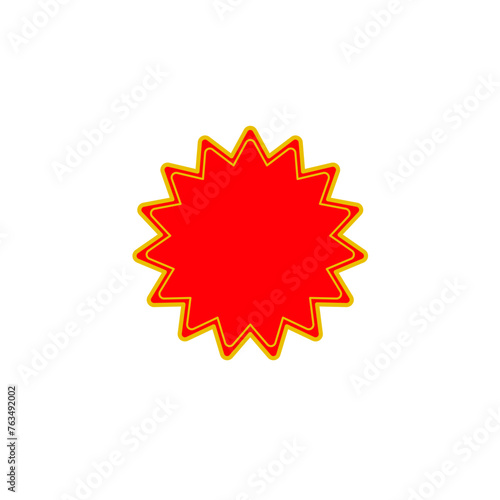 Set of vector red price tag icons. Special offer or shopping discount label. Retail paper sticker. Promotional sales badge. Vector illustration.