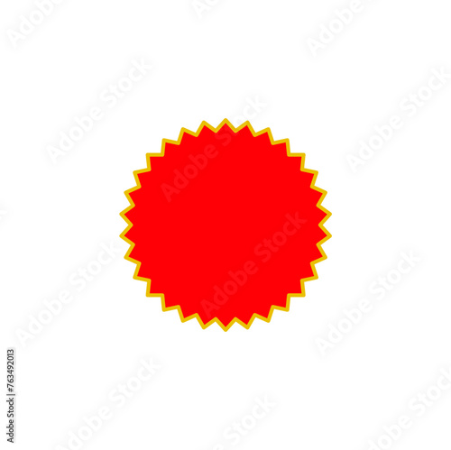 Set of vector red price tag icons. Special offer or shopping discount label. Retail paper sticker. Promotional sales badge. Vector illustration.