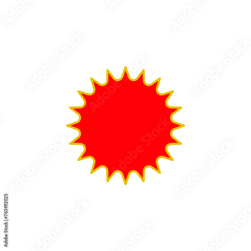 Set of vector red price tag icons. Special offer or shopping discount label. Retail paper sticker. Promotional sales badge. Vector illustration.