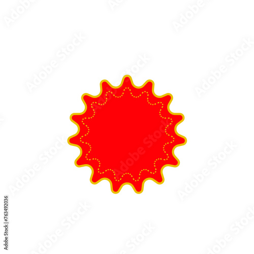 Set of vector red price tag icons. Special offer or shopping discount label. Retail paper sticker. Promotional sales badge. Vector illustration.