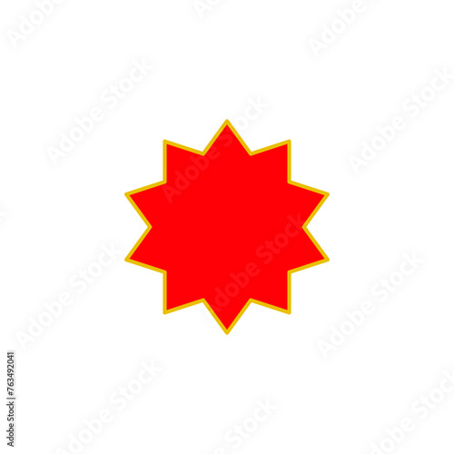 Set of vector red price tag icons. Special offer or shopping discount label. Retail paper sticker. Promotional sales badge. Vector illustration.