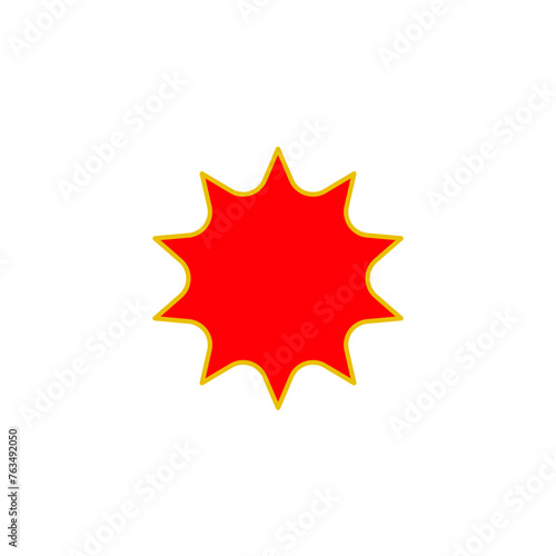 Set of vector red price tag icons. Special offer or shopping discount label. Retail paper sticker. Promotional sales badge. Vector illustration.