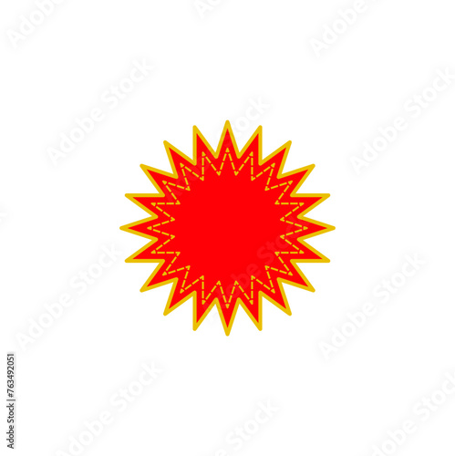 Set of vector red price tag icons. Special offer or shopping discount label. Retail paper sticker. Promotional sales badge. Vector illustration.