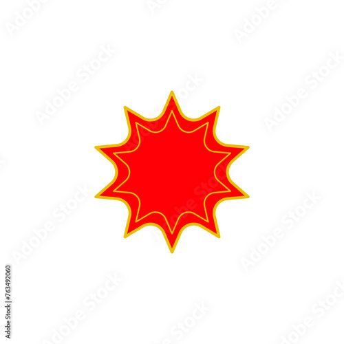 Set of vector red price tag icons. Special offer or shopping discount label. Retail paper sticker. Promotional sales badge. Vector illustration.