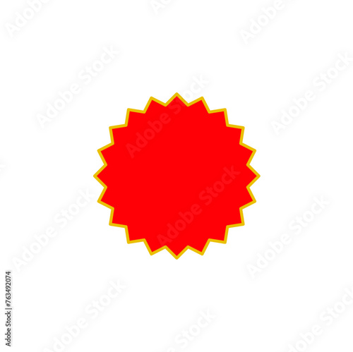 Set of vector red price tag icons. Special offer or shopping discount label. Retail paper sticker. Promotional sales badge. Vector illustration.