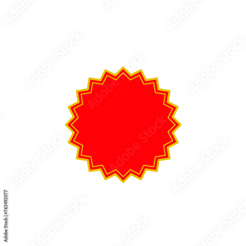 Set of vector red price tag icons. Special offer or shopping discount label. Retail paper sticker. Promotional sales badge. Vector illustration.