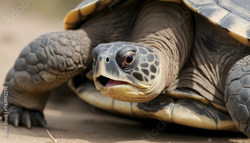 A Turtle With Its Eyes Wide Startled By A Passing Upscaled 2