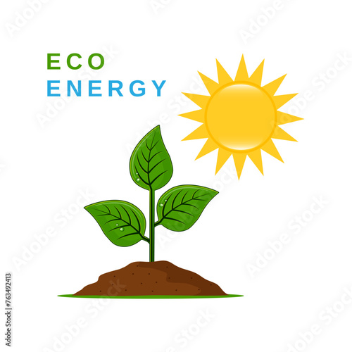 Obraz na płótnie Green energy ecology design over white background, vector illustration w salonie