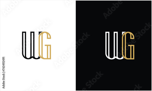 GW  WG  G  W  Abstract letters Logo monogram