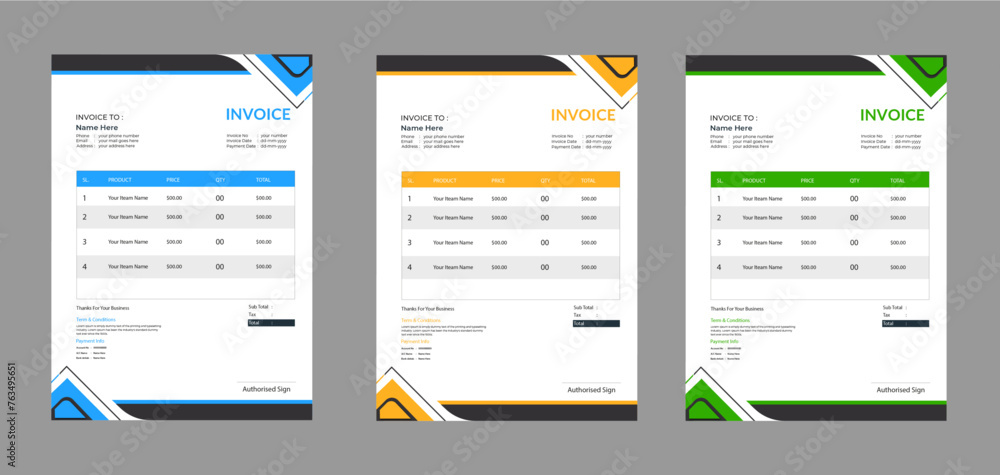 Creative Invoice Design For Business & Company