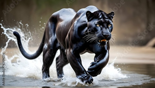 A Panther With Its Powerful Muscles Rippling Upscaled 2 © Sapna