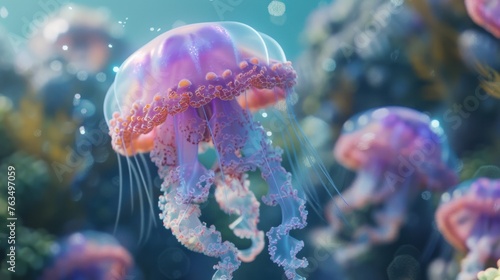 Jellyfish: invertebrates Shaped like an umbrella Native to the sea  © Phuwadon