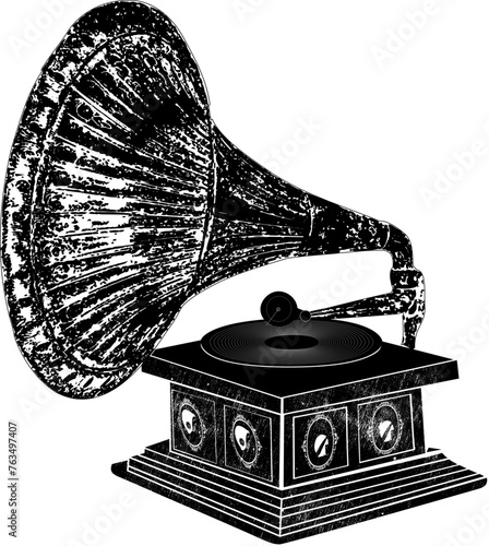 vintage gramophone black